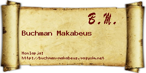 Buchman Makabeus névjegykártya